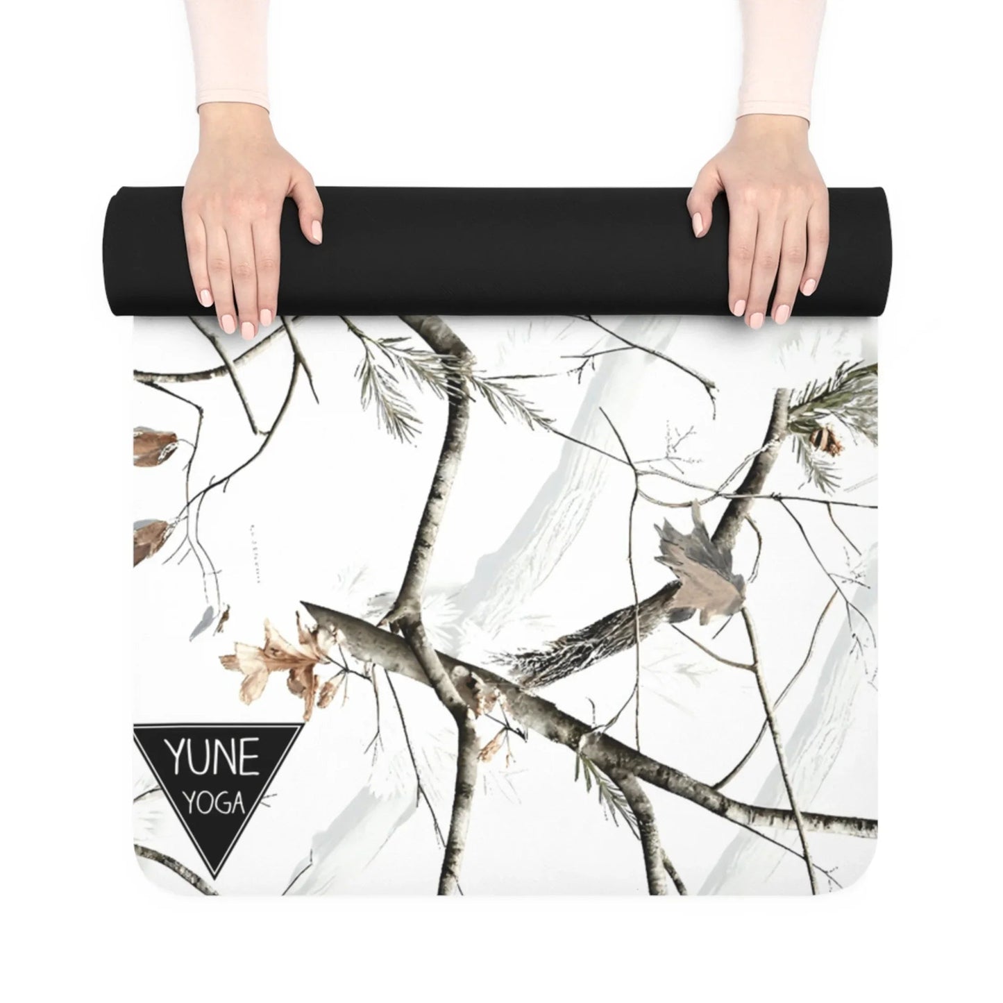 Yoga Mat - Non Slip Rubber Material White Camo