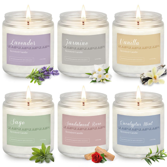Serenity Glow 6-Piece Soy Candle Set