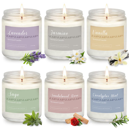 Serenity Glow 6-Piece Soy Candle Set
