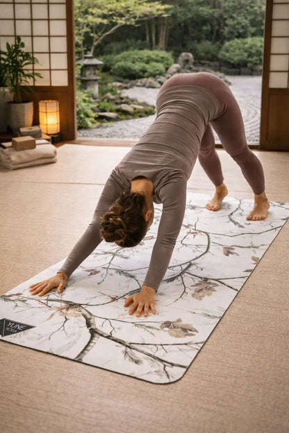 Yoga Mat - Non Slip Rubber Material White Camo